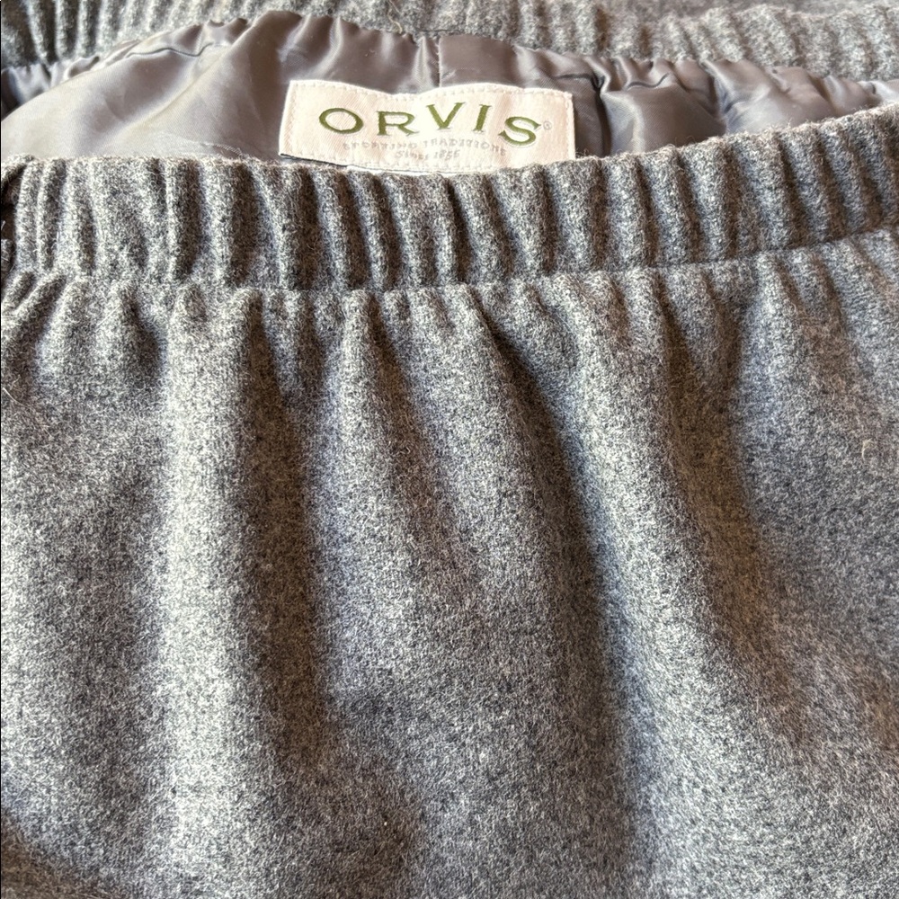 Orvis Wool Midi Skirt Gray Size 20